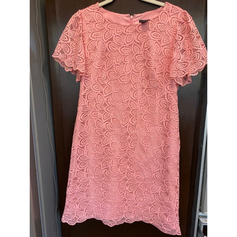 Ann Taylor Factory Coral Eyelet Dress sz4 Easter